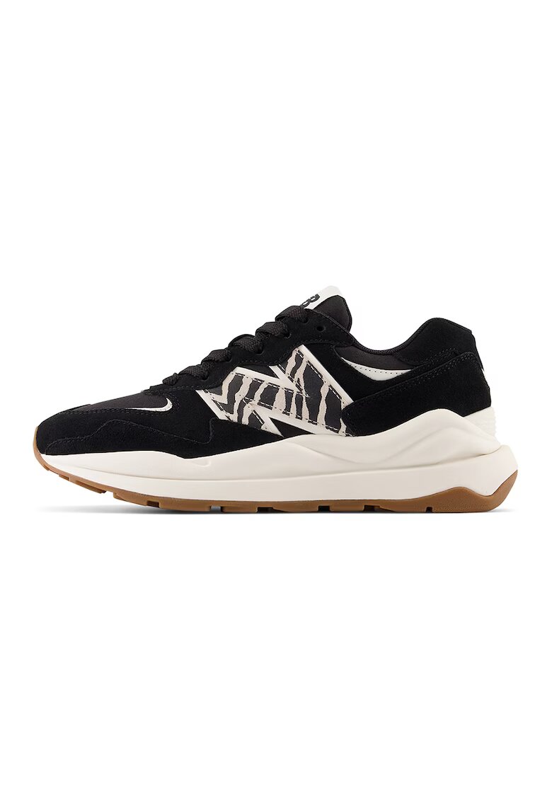 New Balance Велурени спортни обувки 57/40 с лого - Черен/Бежов
