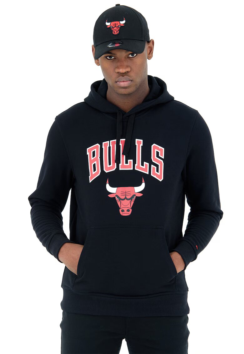 New Era Худи с памук Chicago Bulls - Червен/Бял/Черен
