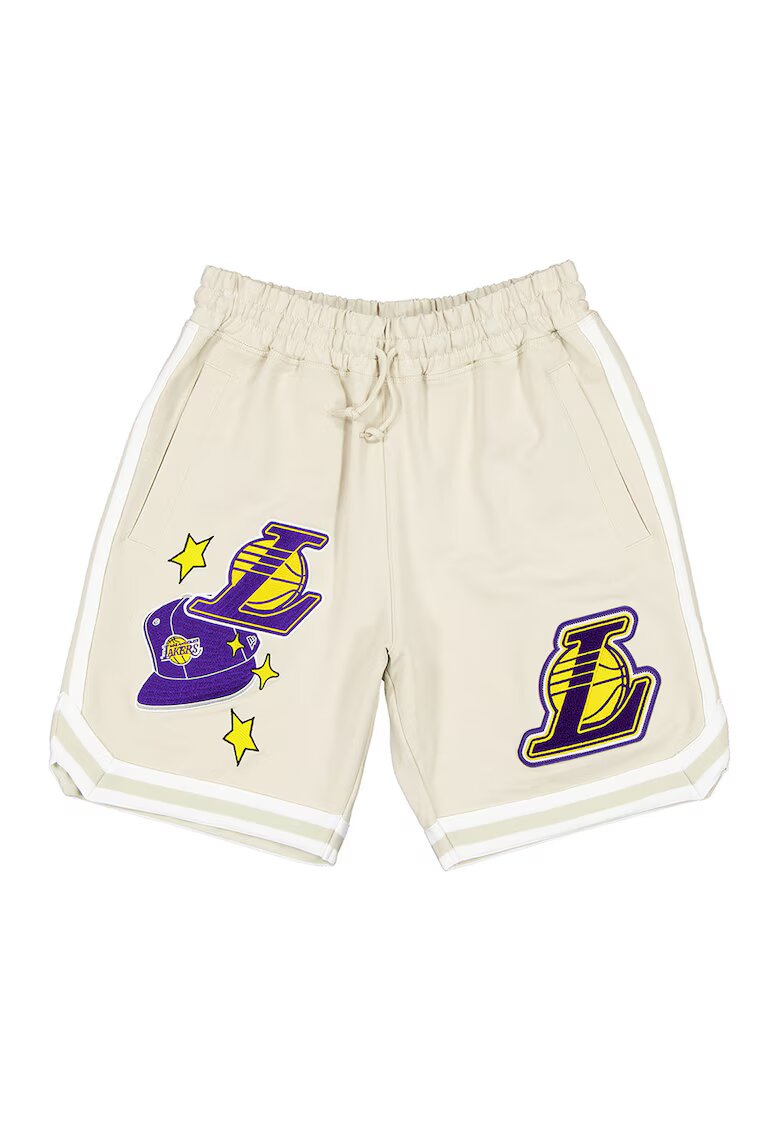 New Era Шорти Los Angeles Lakers с апликации - Жълт/Виолетов/Светло бежово