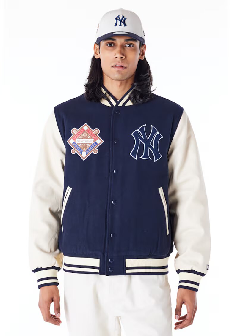 New Era Яке Varsity с вълна - Крем/Тъмносин