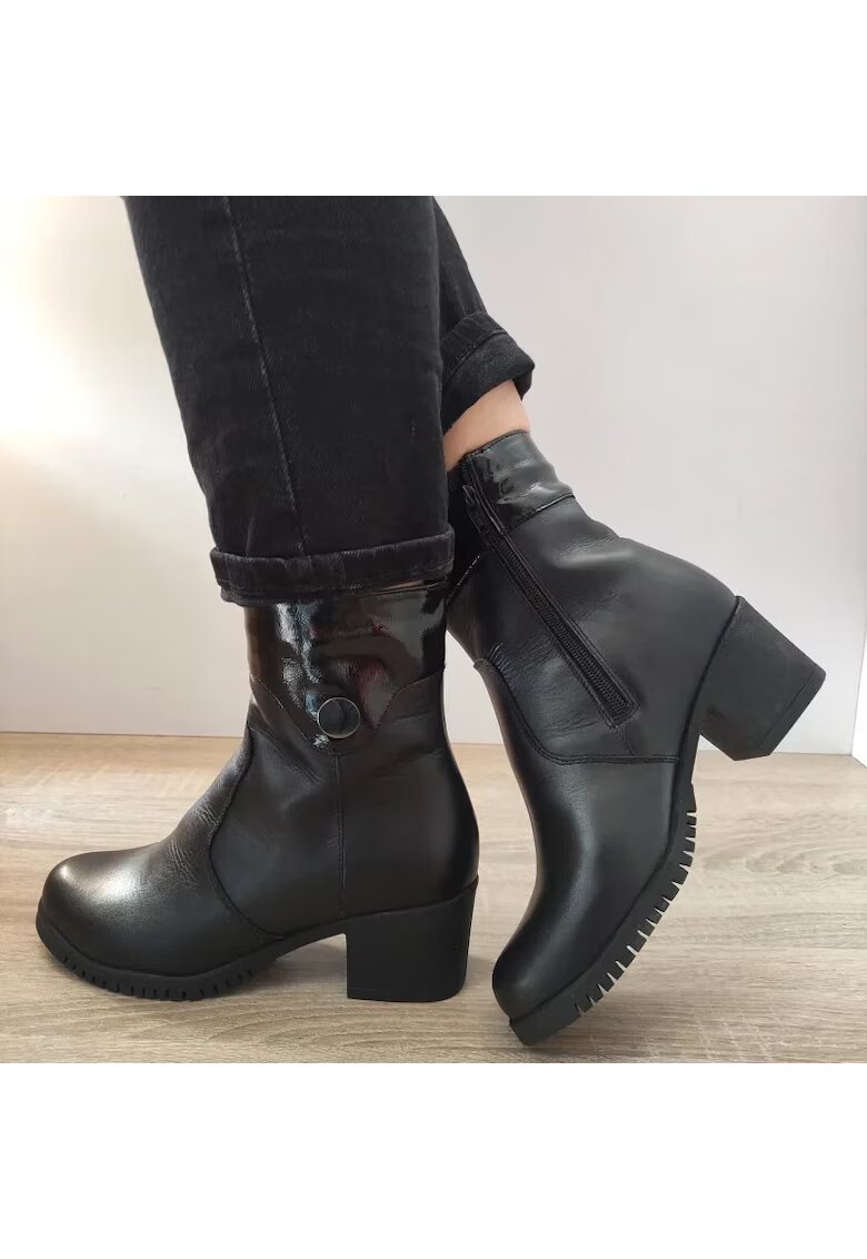 Nicolis Ежедневни дамски боти 157759 Black + Lacquer - Черни