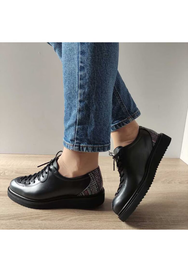 Nicolis Ежедневни дамски обувки 106 Black + Croco - черни