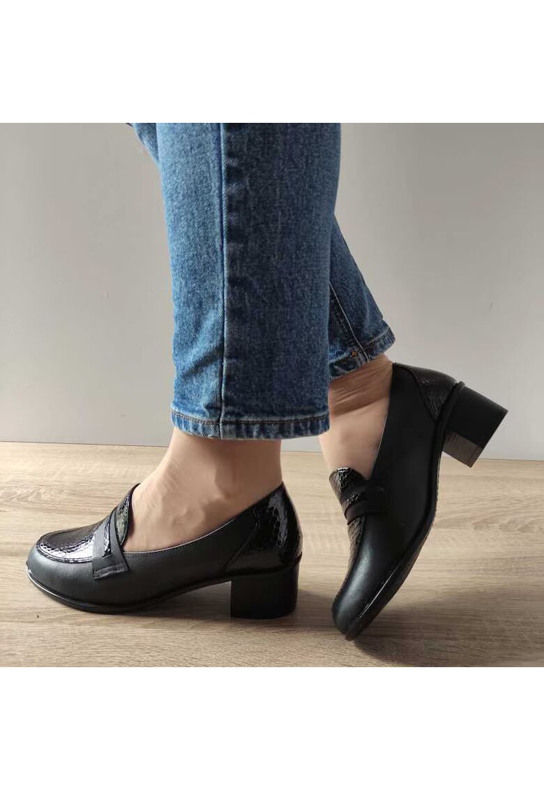 Nicolis Ежедневни дамски обувки 125009 Black + Croco - Черни