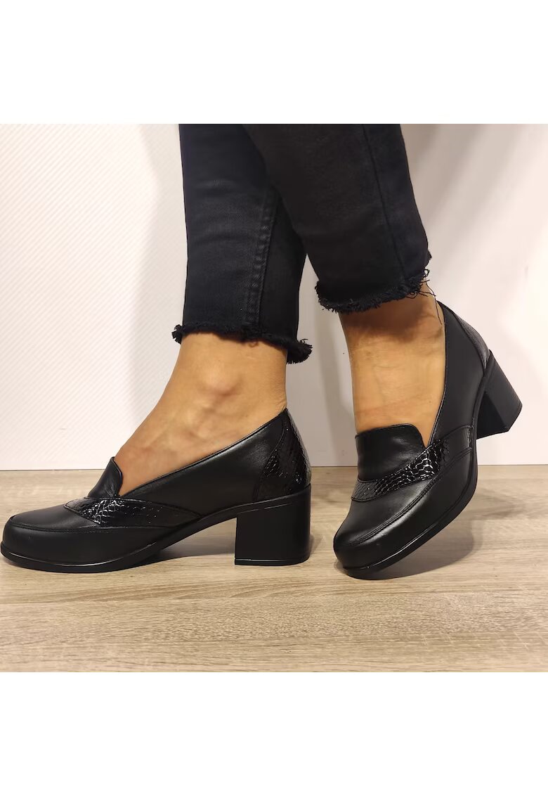 Nicolis Ежедневни дамски обувки 125394 Black + Croco - Черни