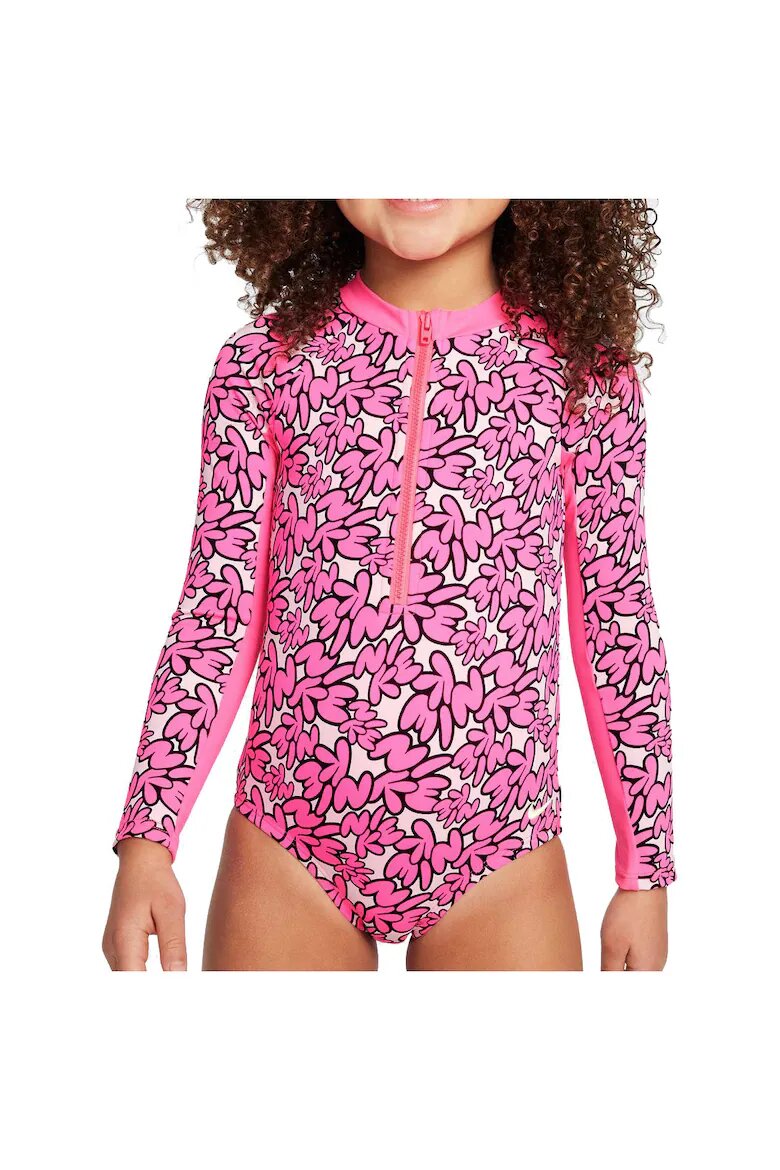 Nike Бански костюм Long Sleeve One Piece За момичета Розов