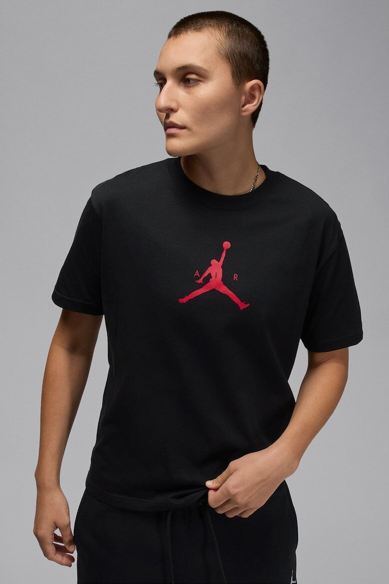 Nike Баскетболна памучна тениска Jumpman Червен/Черен