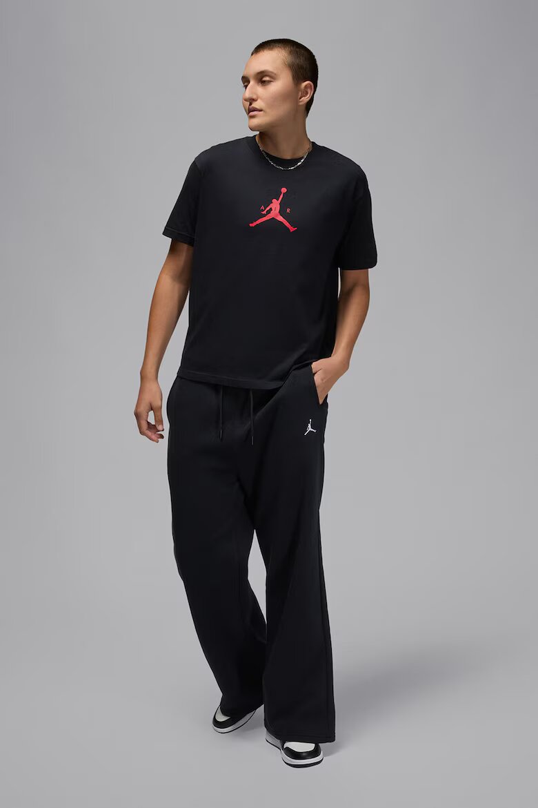 Nike Баскетболна памучна тениска Jumpman Червен/Черен