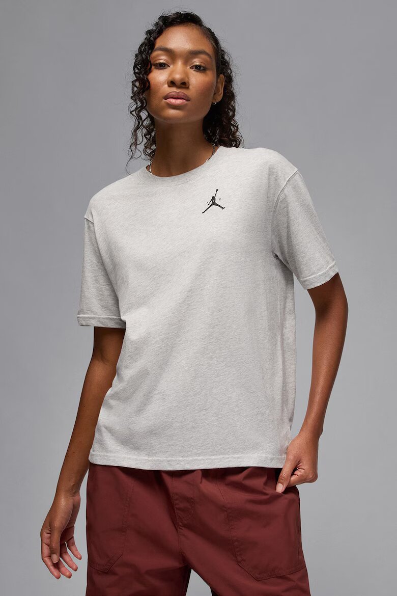 Nike Баскетболна тениска Jumpman с овално деколте и лого Сив меланж