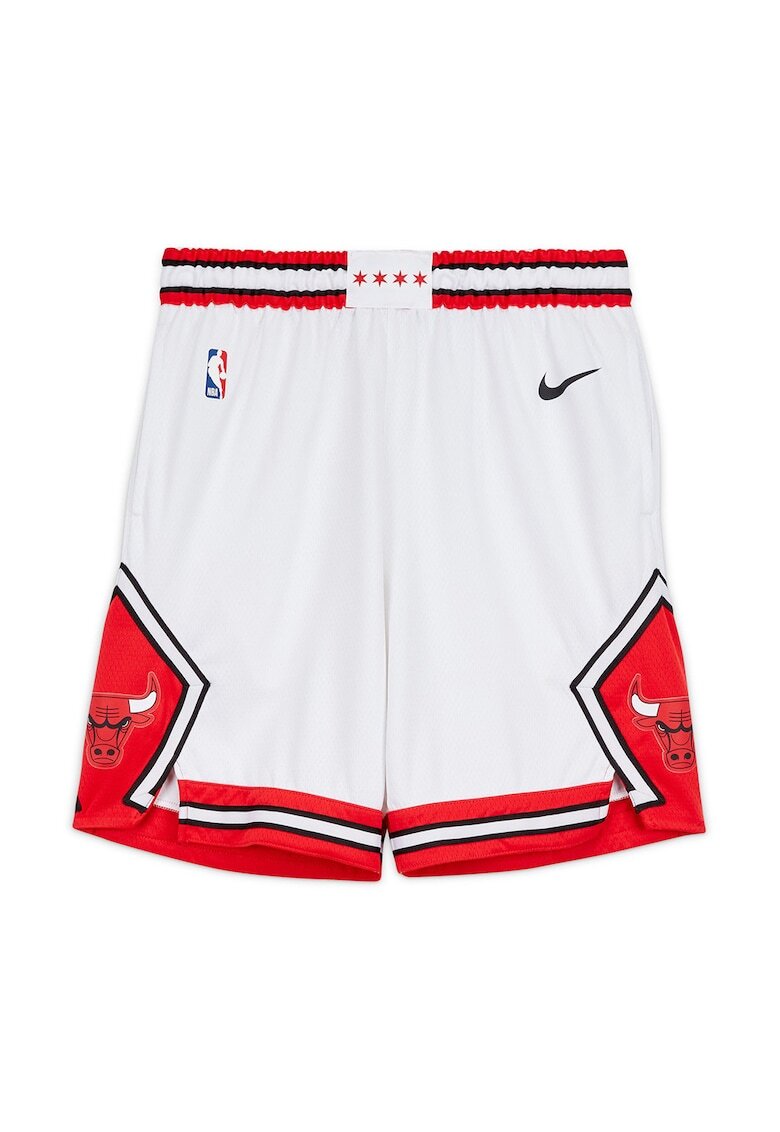 Nike Баскетболни шорти Chicago Bulls с еластична талия - Бял/Аленочервен