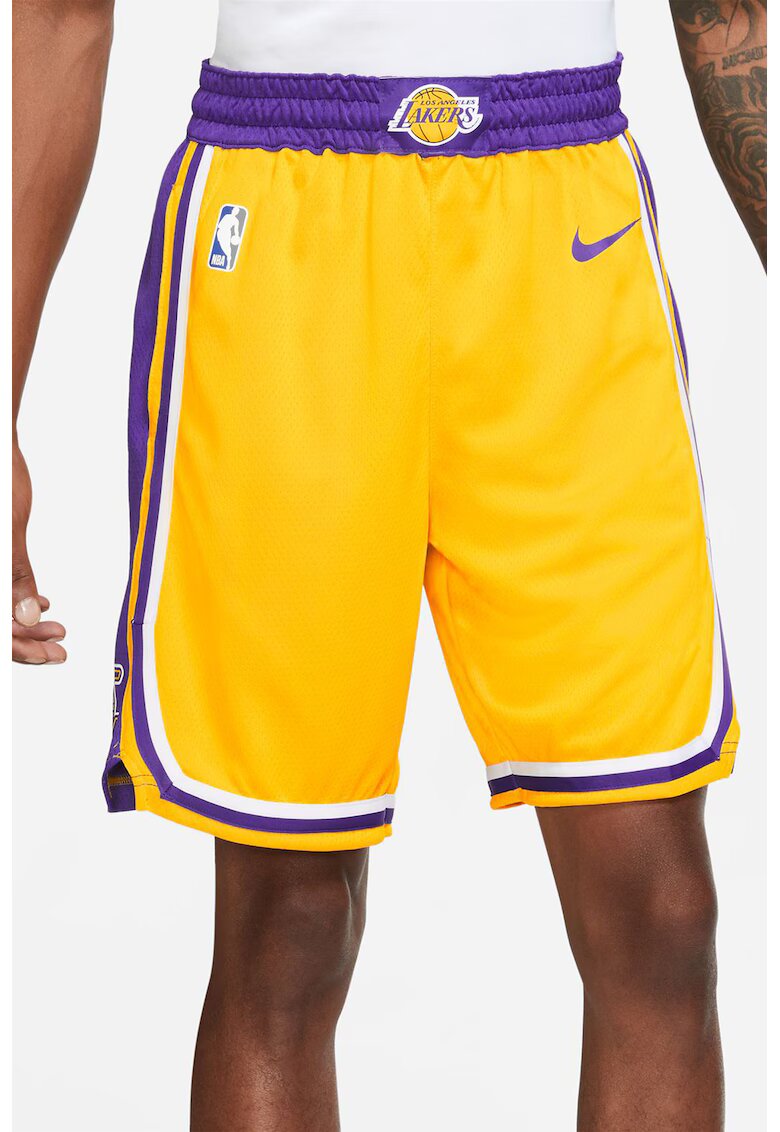 Nike Баскетболни шорти Los Angeles Lakers с Dri-Fit - Шафраново жълто/Аметист