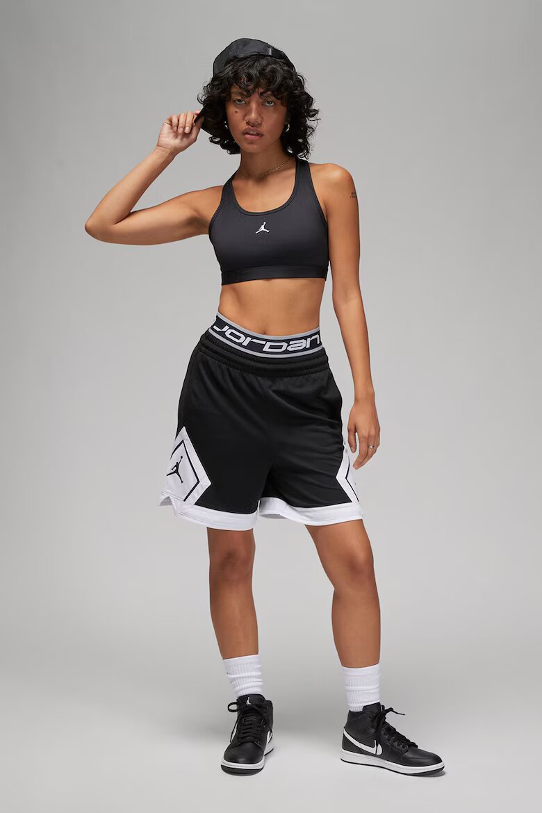 Nike Баскетболно бюстие с лого Черен