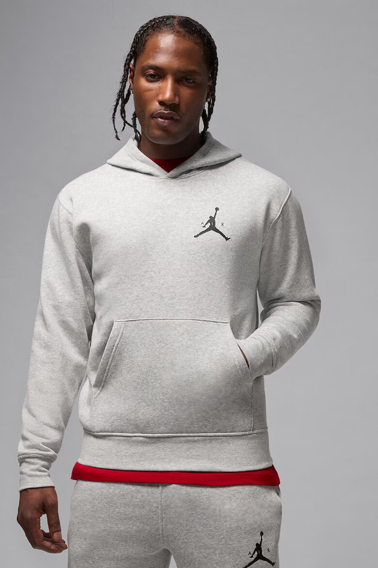 Nike Баскетболно худи Jumpman с джоб кенгуру Светлосив меланж