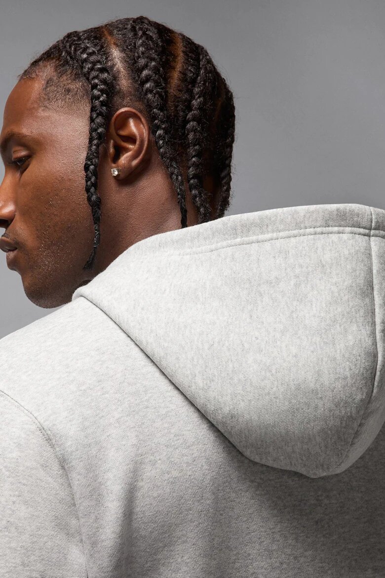 Nike Баскетболно худи Jumpman с джоб кенгуру Светлосив меланж