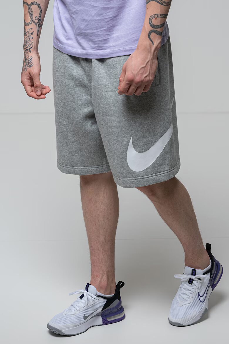 Nike Бермуди с връзка и джобове Сив меланж
