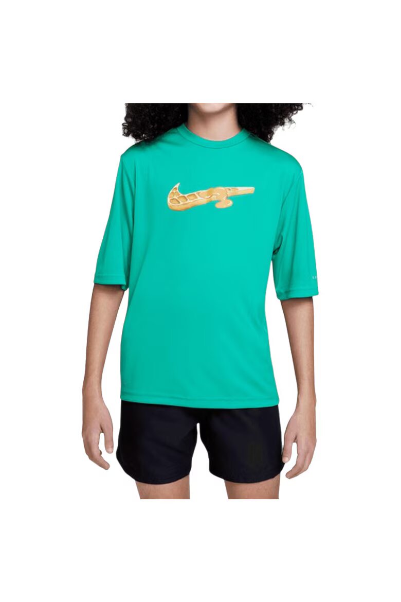 Nike Блуза за плуване Swoosh Waffle За деца Зелен
