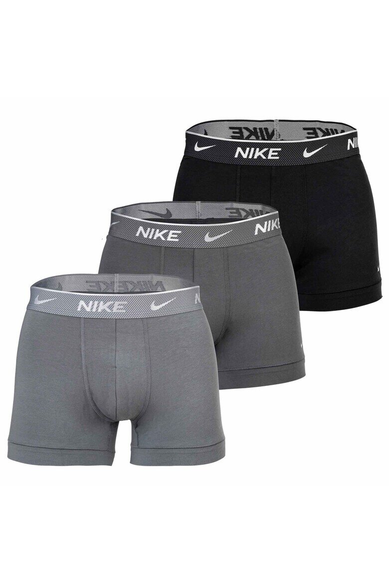 Nike Боксерки с Dri-FIT и лого - 3 чифта Черен/Сив