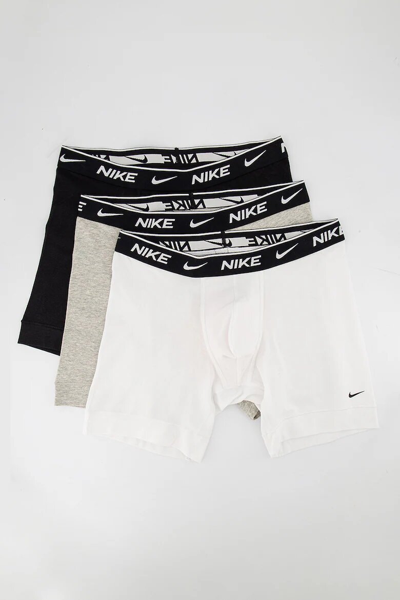Nike Боксерки с лого - 3 чифта Бял/Черен/Сив меланж