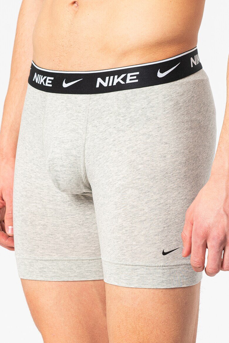 Nike Боксерки с лого - 3 чифта Бял/Черен/Сив меланж
