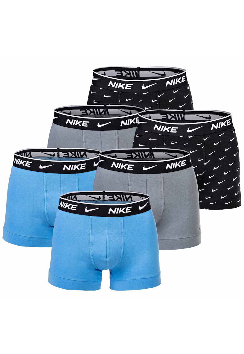Nike Боксерки с лого на талията - 6 чифта - Черен/Сив/Син