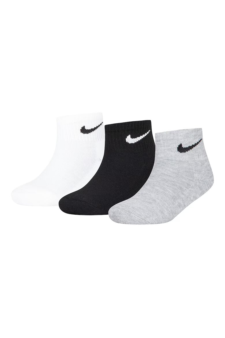 Nike Чорапи до глезена - 3 чифта Бял/Черен/Сив