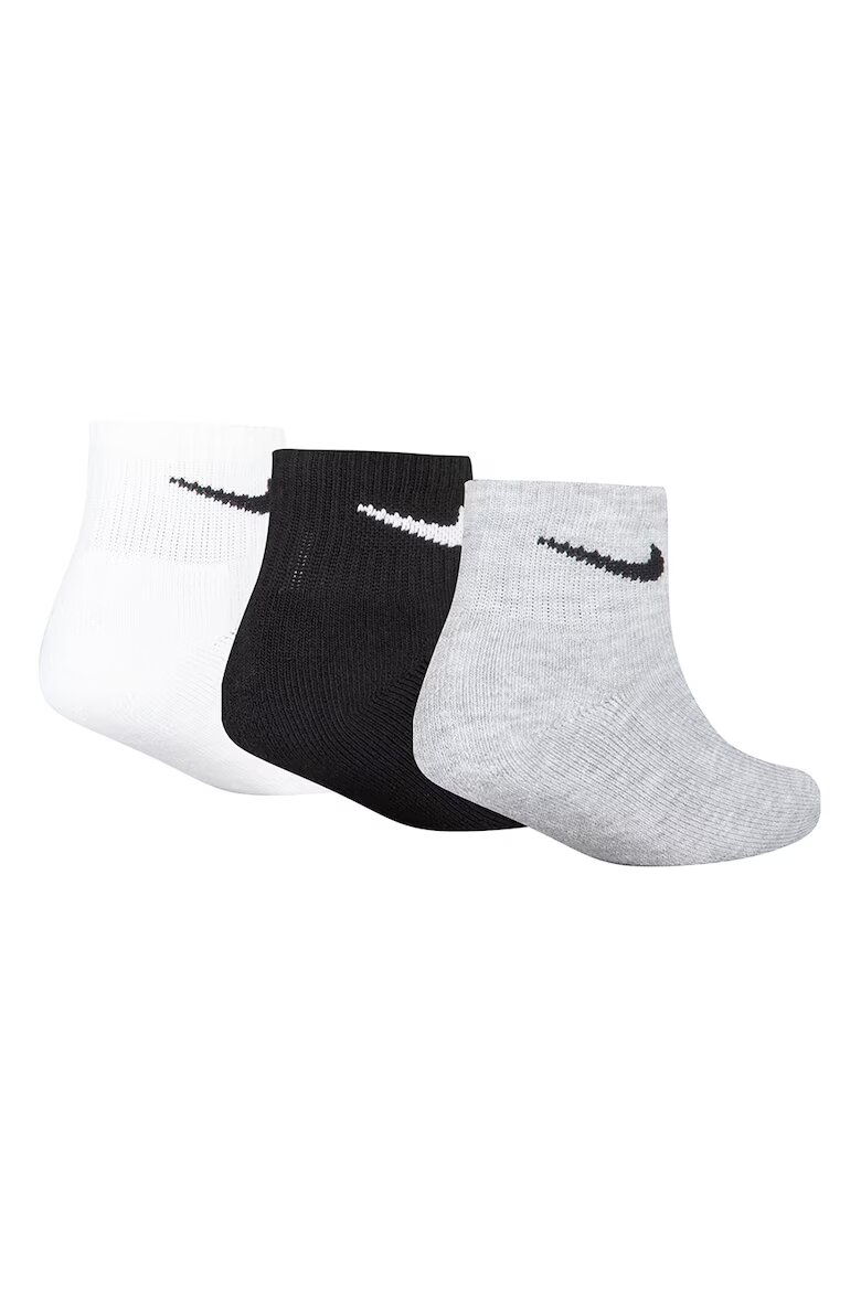 Nike Чорапи до глезена - 3 чифта Бял/Черен/Сив