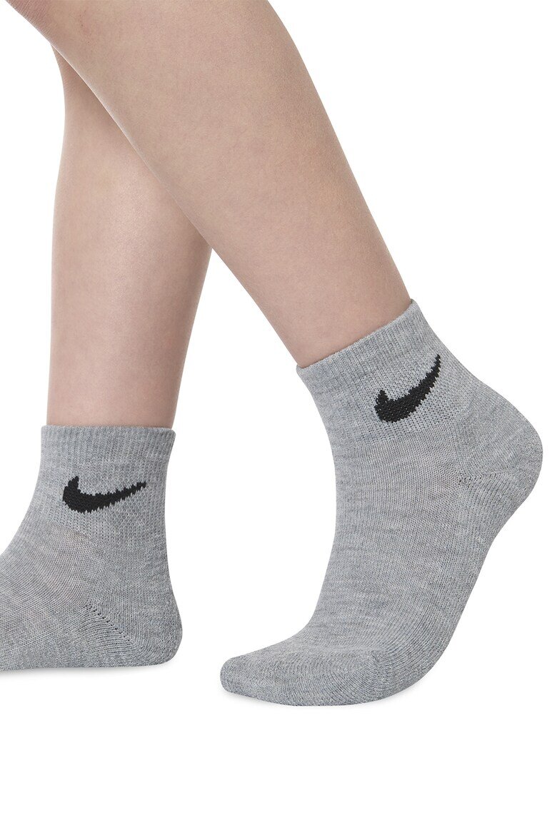 Nike Чорапи до глезена - 3 чифта Бял/Черен/Сив
