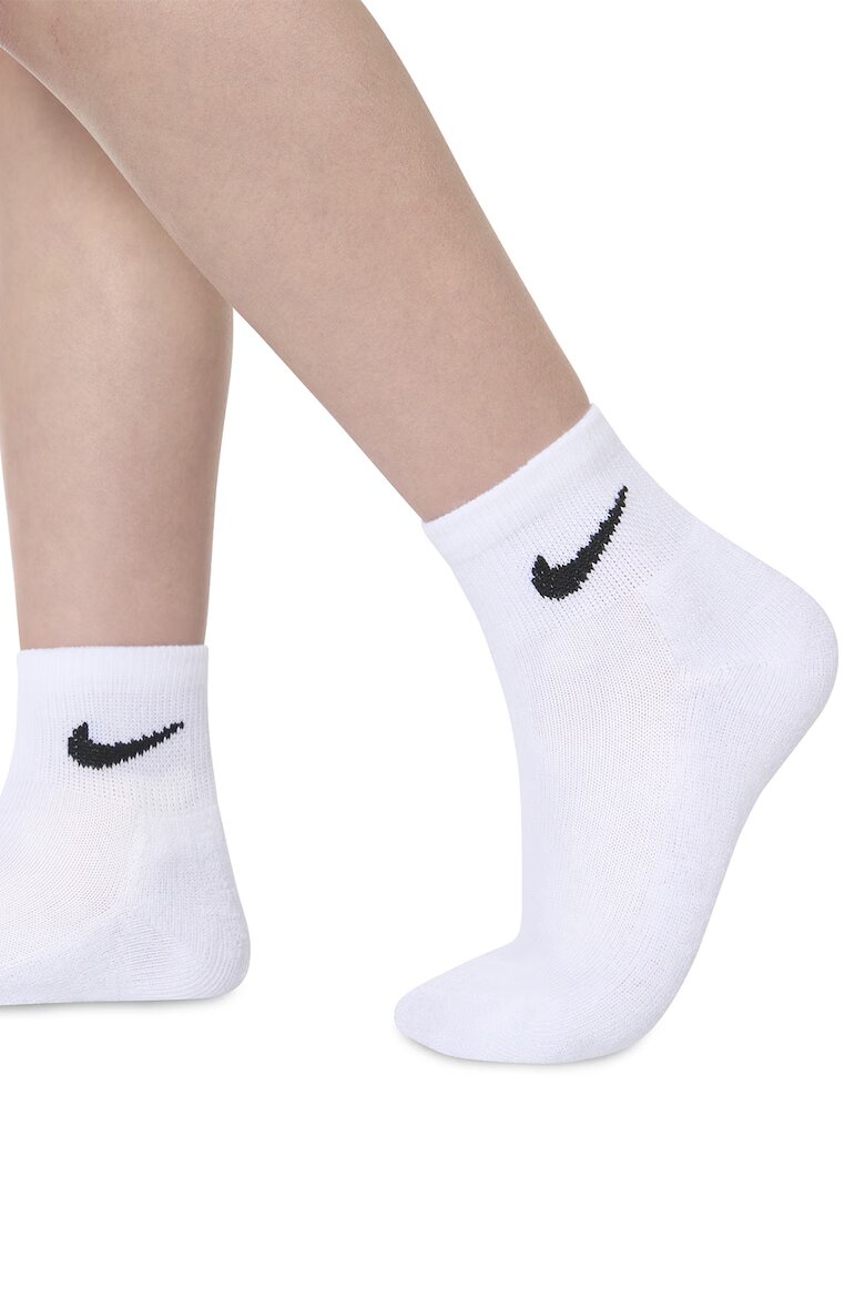 Nike Чорапи до глезена - 3 чифта Бял/Черен/Сив