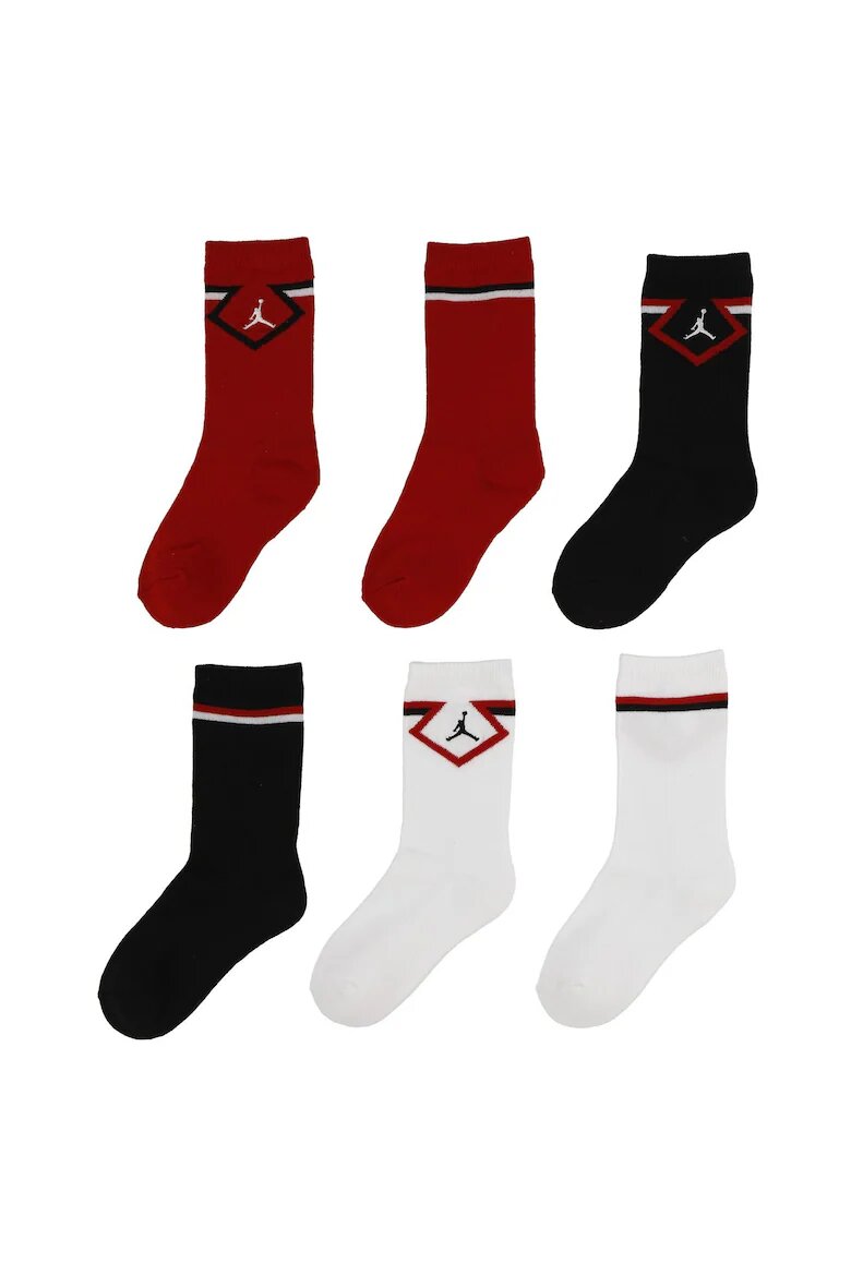 Nike Чорапи Jhn Jordan Diamond 3pk Crew BJ0832R78 Деца Многоцветни 09-11 ГОДИНИ