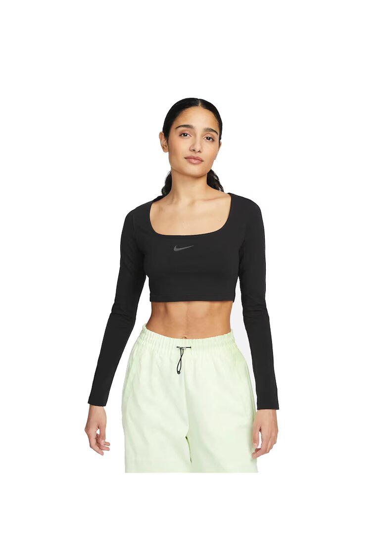 Nike Дамска блуза w nsw ls crop top sw - FJ5228-010 - Черна