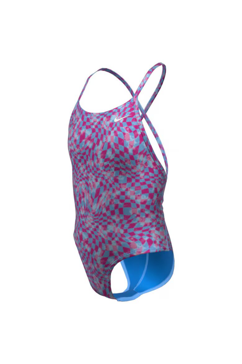 Nike Дамски цял бански Charms Multi Print Lace Up Back One Piece Размер Розово/Син