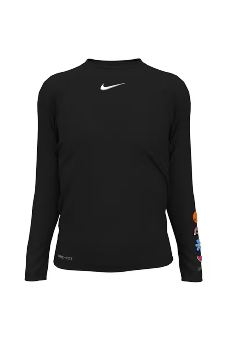Nike Детско горнище за плуване с UV защита UPF 40+ Charms Long Sleeve Hydroguard Черен