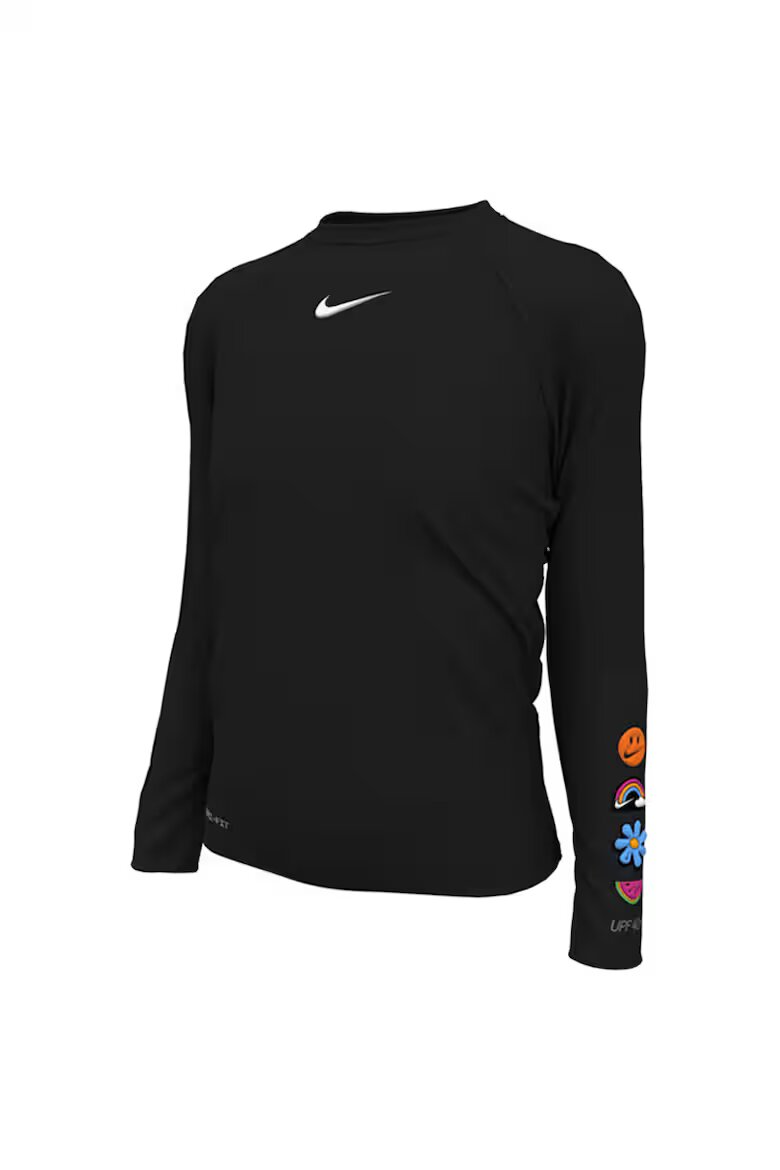 Nike Детско горнище за плуване с UV защита UPF 40+ Charms Long Sleeve Hydroguard Черен