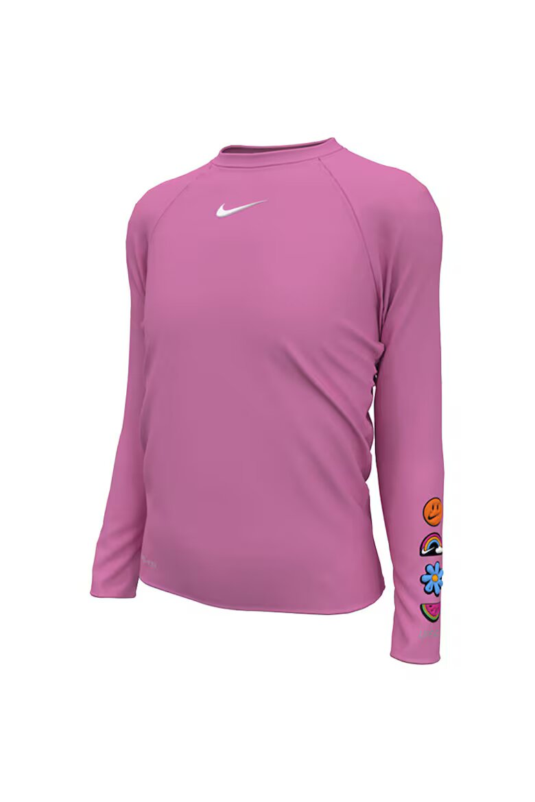 Nike Детско горнище за плуване с UV защита UPF 40+ Charms Long Sleeve Hydroguard Розово
