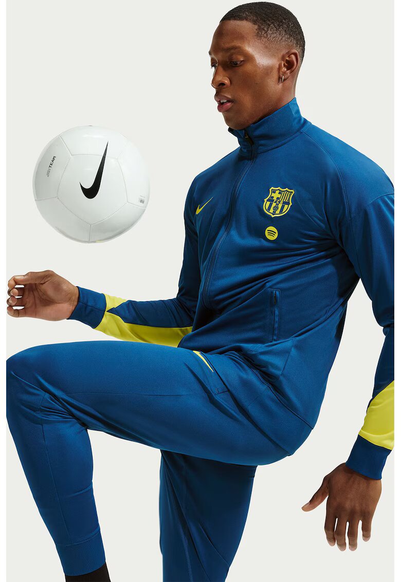 Nike F.C. - Футболен екип Barcelona Strike Fourth Dri Fit - Индигово синьо/Лайм зелено