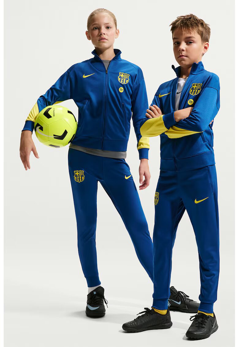 Nike F.C. -Футболен екип Barcelona Strike Fourth Dri Fit - Индигово синьо/Лайм зелено