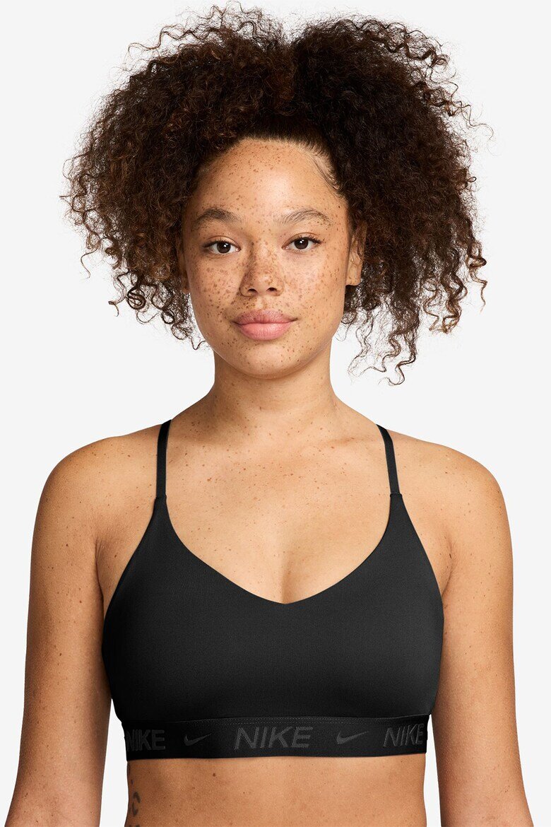 Nike Фитнес бюстие Indy с Dri-FIT с леко ниво на поддръжка Черен