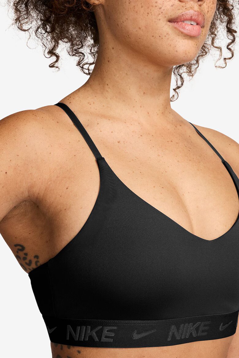 Nike Фитнес бюстие Indy с Dri-FIT с леко ниво на поддръжка Черен