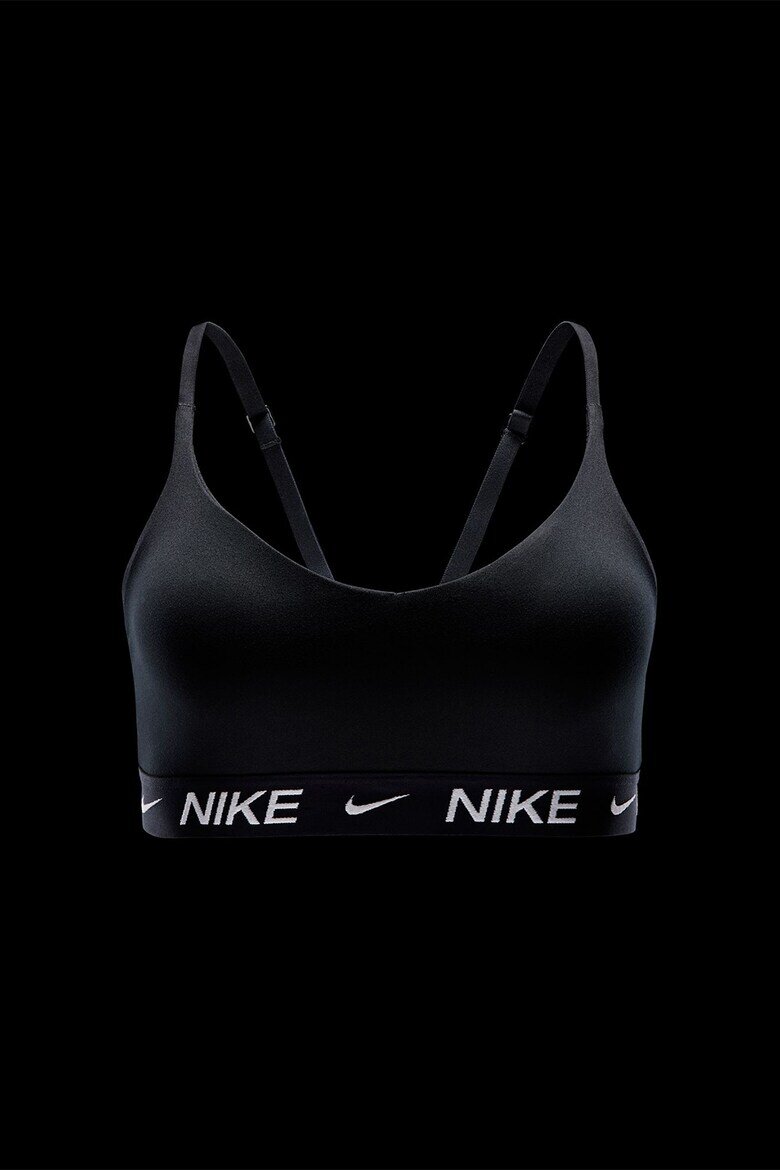 Nike Фитнес бюстие Indy с Dri-FIT с леко ниво на поддръжка Черен/Избеляло черно