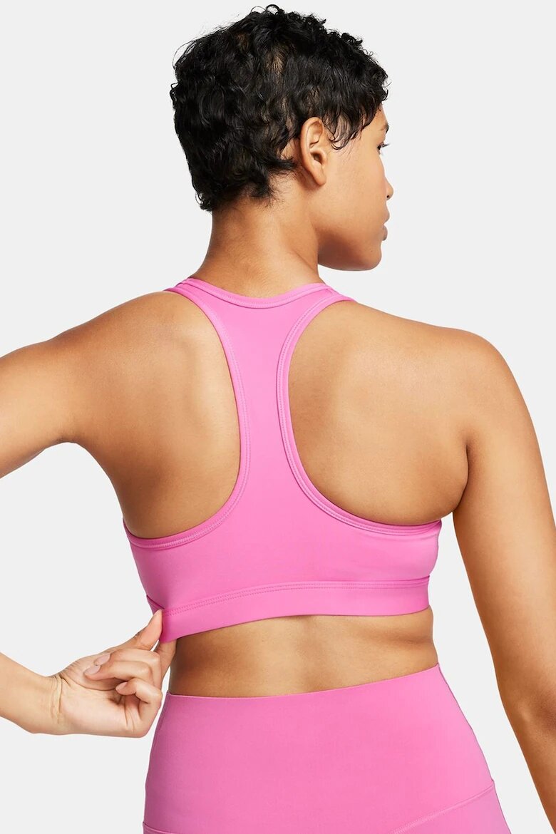 Nike Фитнес бюстие Swoosh с Dri Fit Бял/Розово