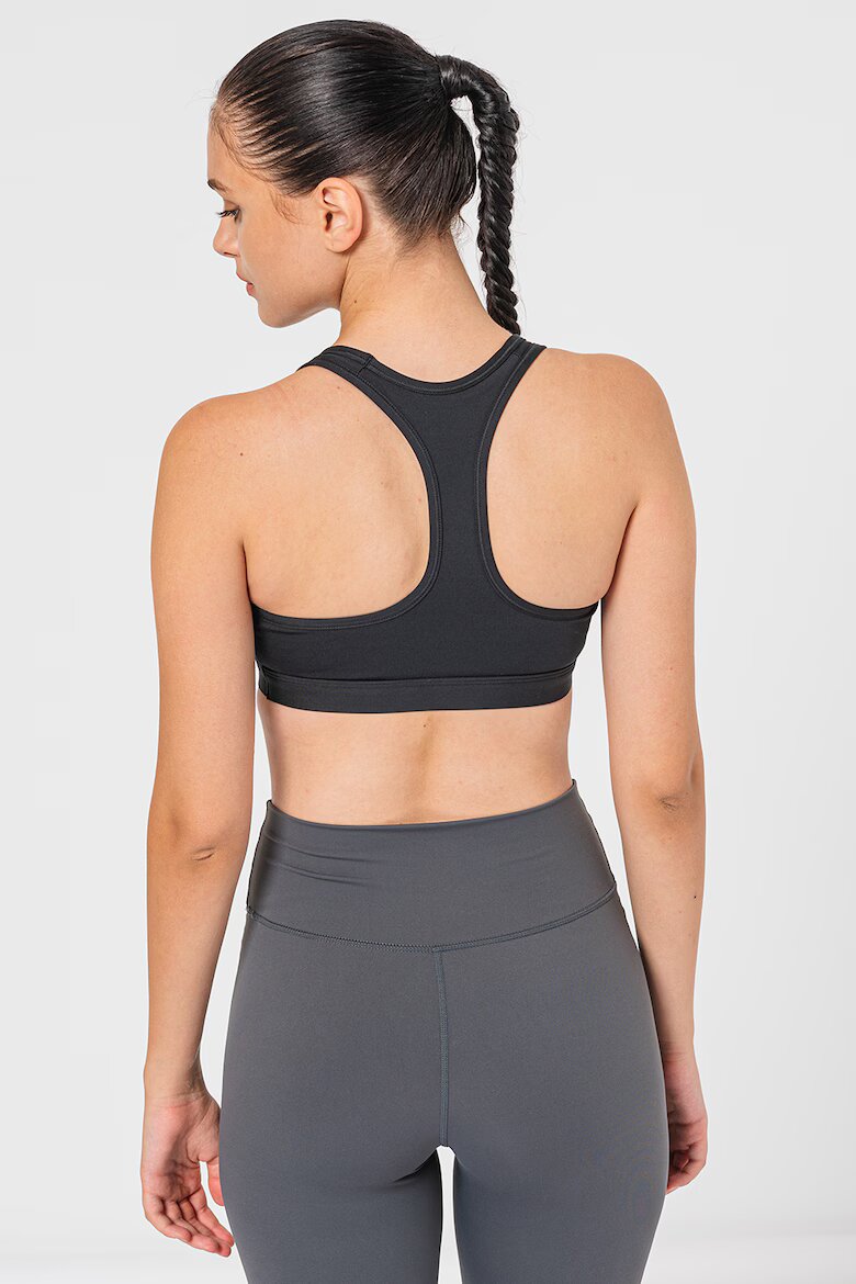 Nike Фитнес бюстие Swoosh с Dri Fit Черен