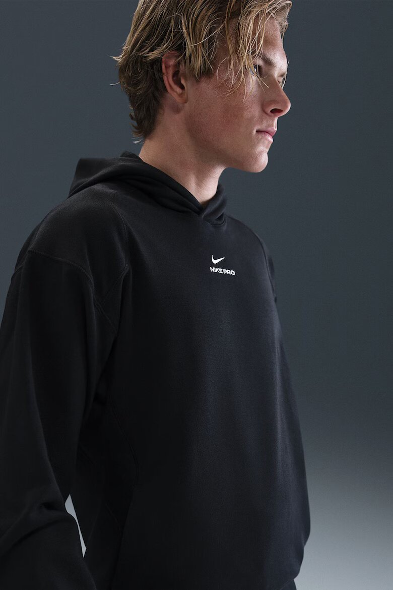 Nike Фитнес худи с лого Бял/Черен