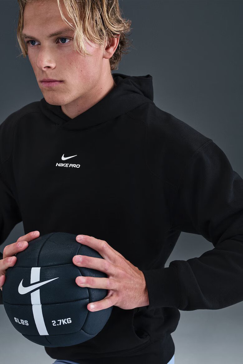Nike Фитнес худи с лого Бял/Черен