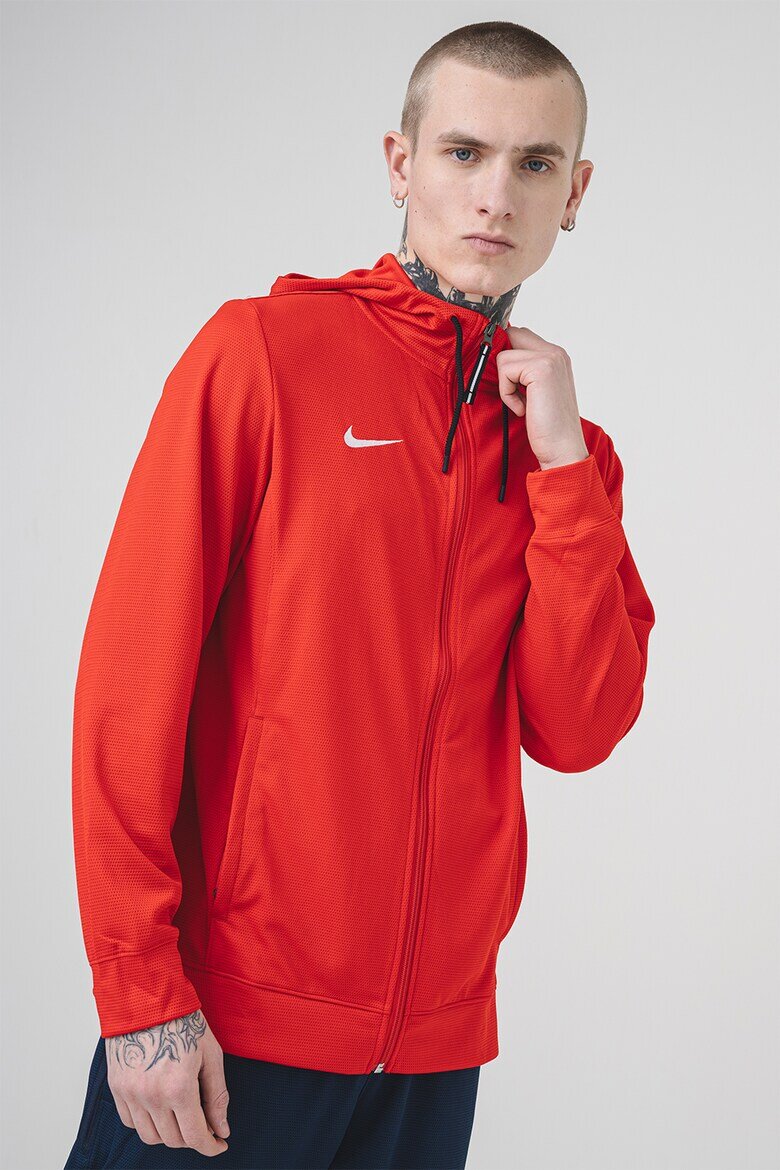 Nike Фитнес худи с лого Червен/Бял