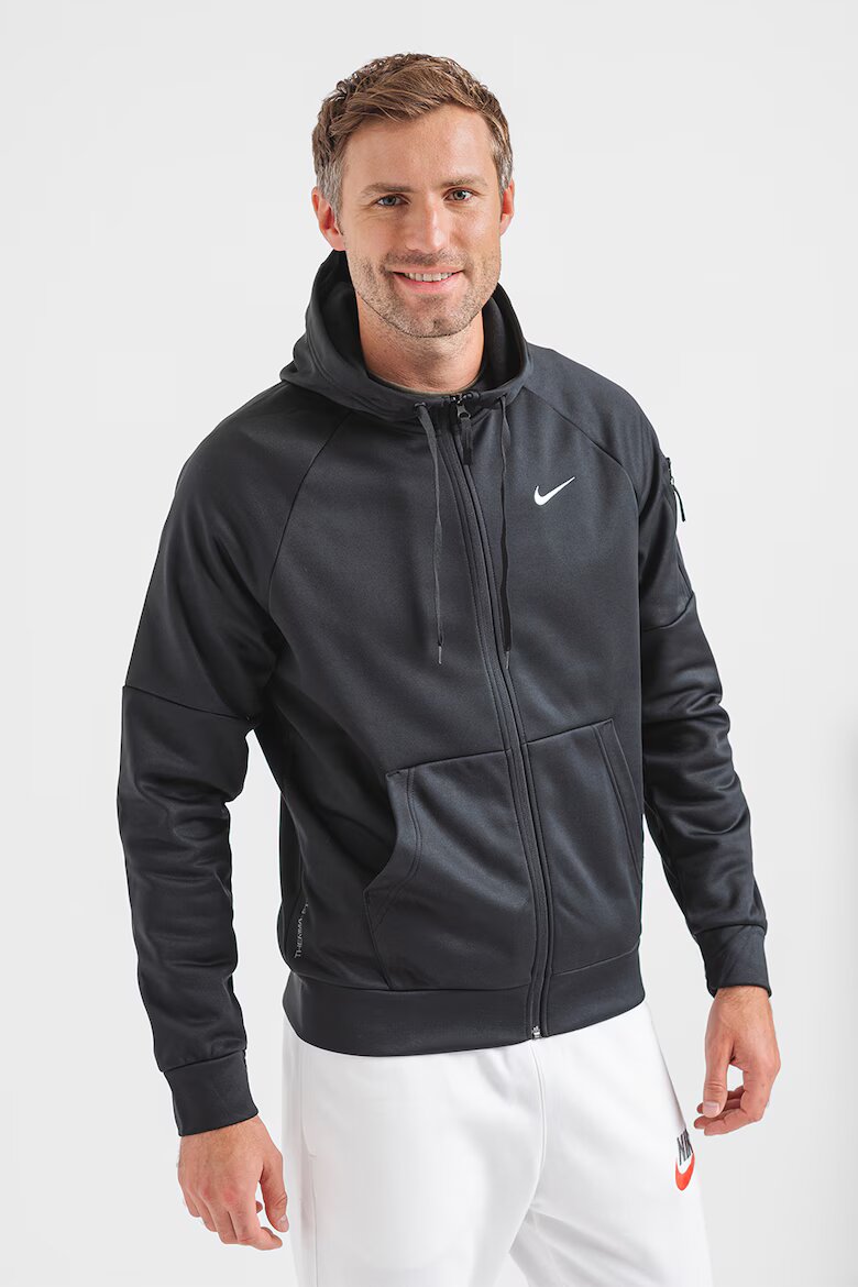 Nike Фитнес худи с Therma-FIT Черен