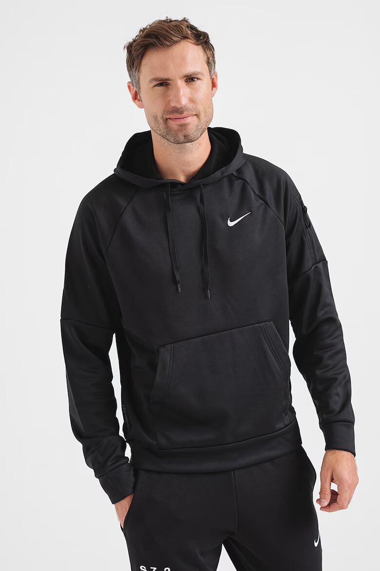 Nike Фитнес худи Therma с ръкави реглан Черен