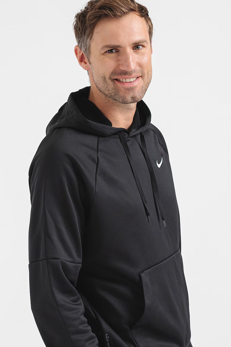 Nike Фитнес худи Therma с ръкави реглан Черен