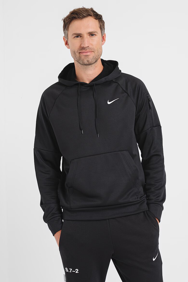 Nike Фитнес худи Therma с ръкави реглан Черен