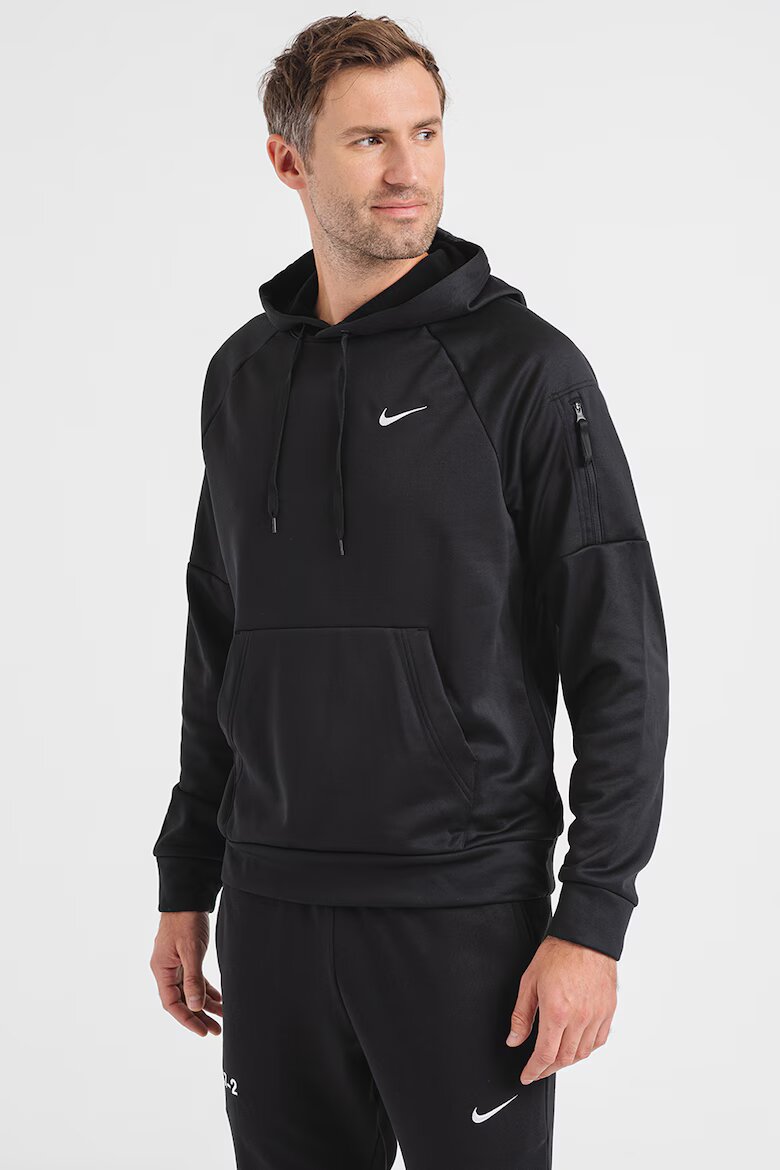 Nike Фитнес худи Therma с ръкави реглан Черен