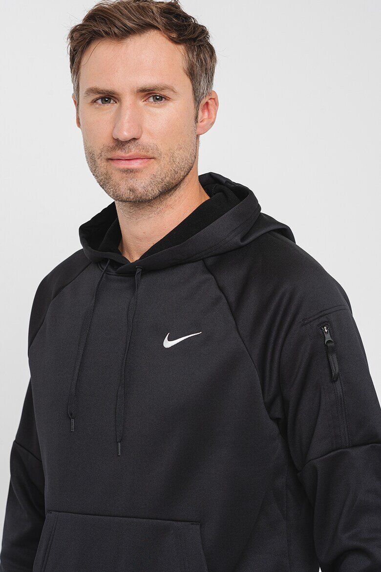 Nike Фитнес худи Therma с ръкави реглан Черен