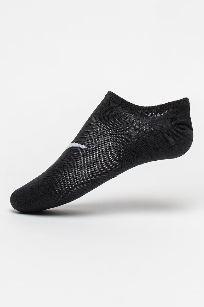 Nike Фитнес изрязани фитнес чорапи Everyday Plus - 3 чифта Черен/Мръснобял